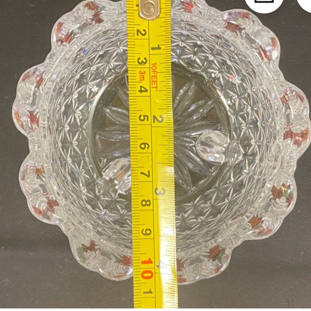 RARE Hofbauer Red Papillon/Butterfly Crystal Footed Bowl.  Truly Beautiful! - Picture 6 of 6